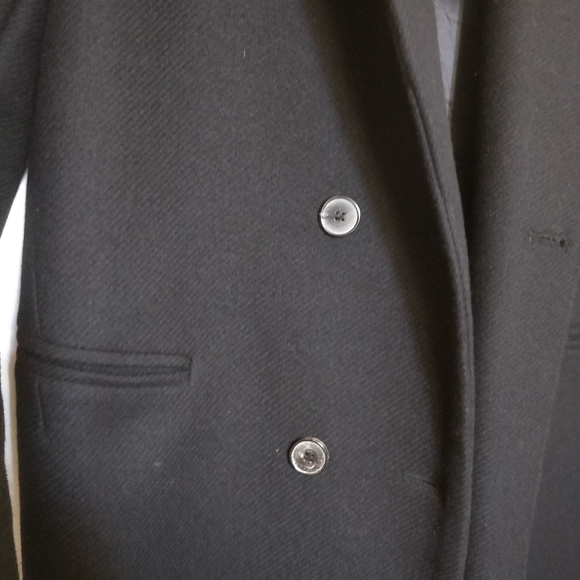 ZARA 75% wool black coat double breasted - Picture 4 of 13